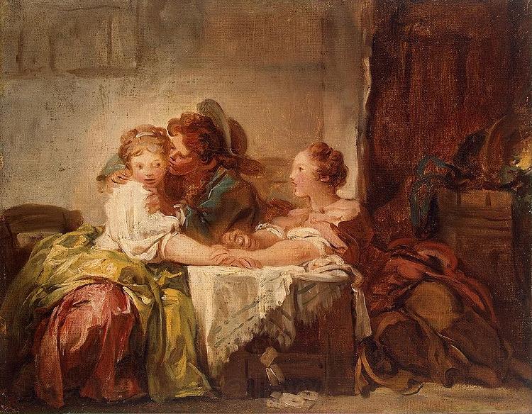 Jean Honore Fragonard Captured kiss Spain oil painting art